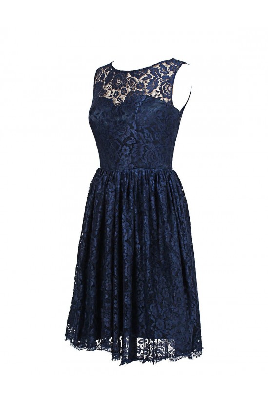 Short Navy Blue Lace Prom Evening Formal Party Dresses ED010432 Short Navy Blue Lace Prom Evening Formal Party Dresses ED010432