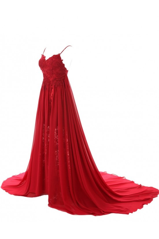 A-Line Spaghetti Strap Long Red Chiffon and Lace Prom Evening Formal Party Dresses ED010436 A-Line Spaghetti Strap Long Red Chiffon and Lace Prom Evening Formal Party Dresses ED010436