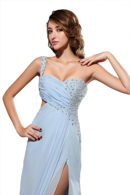 One-Shoulder Beaded Long Chiffon Prom Evening Formal Party Dresses ED010439 One-Shoulder Beaded Long Chiffon Prom Evening Formal Party Dresses ED010439