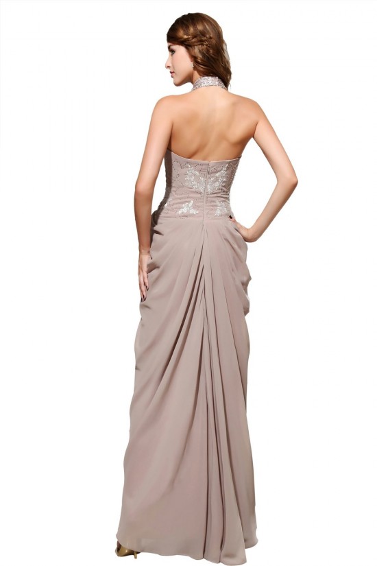 Sheath/Column Halter Beaded Long Chiffon Prom Evening Formal Party Dresses ED010449 Sheath/Column Halter Beaded Long Chiffon Prom Evening Formal Party Dresses ED010449