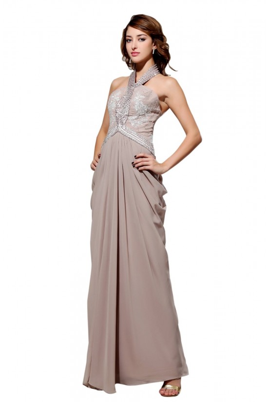Sheath/Column Halter Beaded Long Chiffon Prom Evening Formal Party Dresses ED010449 Sheath/Column Halter Beaded Long Chiffon Prom Evening Formal Party Dresses ED010449