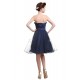 A-Line Strapless Beaded Short Blue Prom Evening Formal Party Dresses ED010459