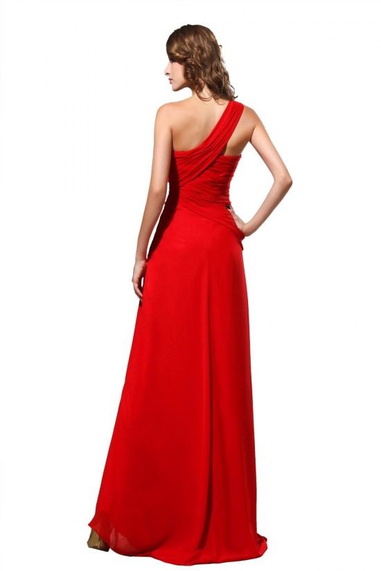 A-Line One-Shoulder Long Red Chiffon Prom Evening Formal Party Dresses ED010460 A-Line One-Shoulder Long Red Chiffon Prom Evening Formal Party Dresses ED010460