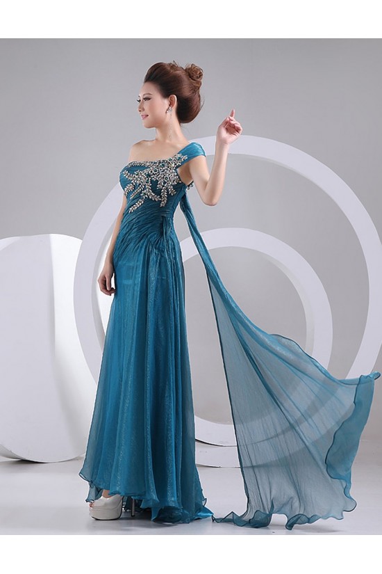 A-Line One-Shoulder Beaded Long Prom Evening Formal Party Dresses ED010461 A-Line One-Shoulder Beaded Long Prom Evening Formal Party Dresses ED010461