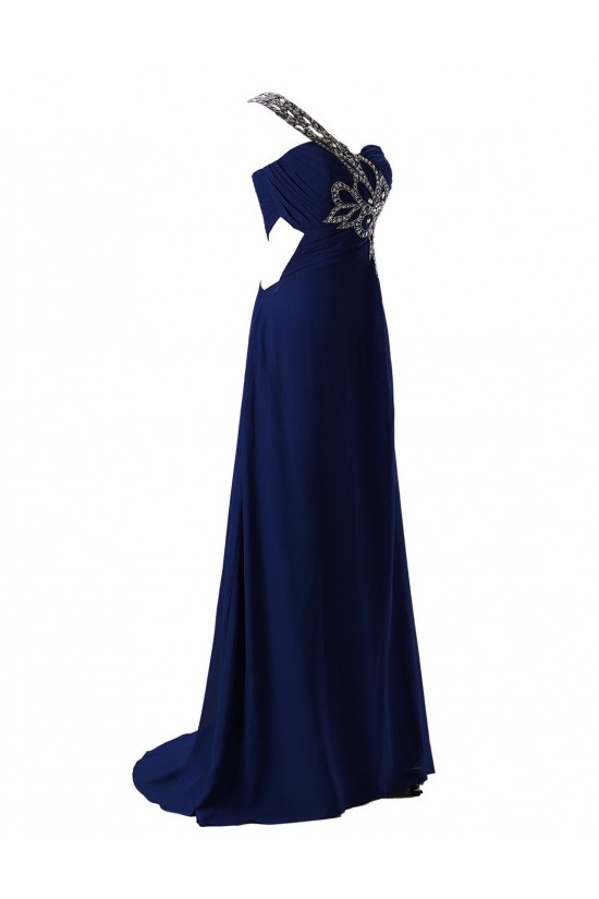 A-Line One-Shoulder Long Blue Beaded Chiffon Prom Evening Formal Party Dresses ED010462 A-Line One-Shoulder Long Blue Beaded Chiffon Prom Evening Formal Party Dresses ED010462