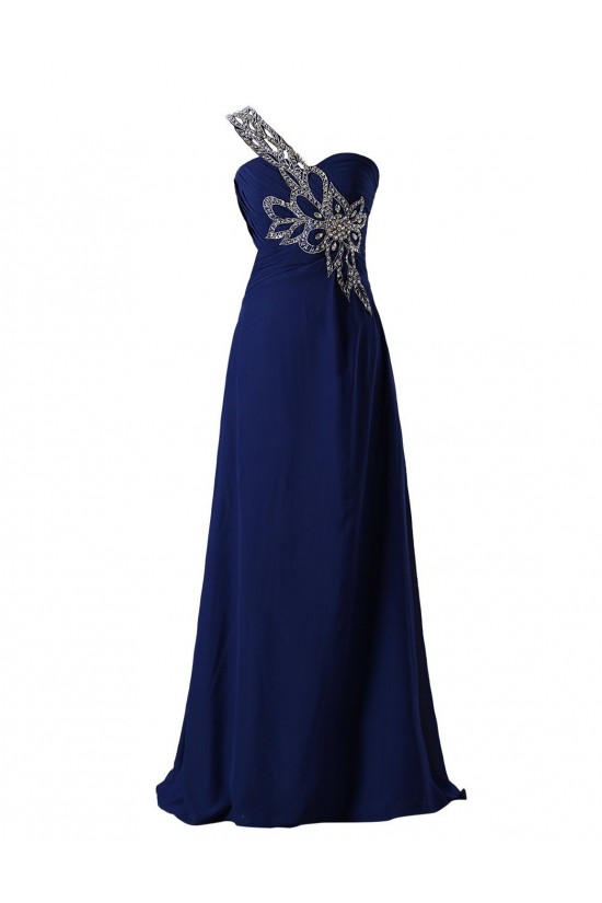 A-Line One-Shoulder Long Blue Beaded Chiffon Prom Evening Formal Party Dresses ED010462 A-Line One-Shoulder Long Blue Beaded Chiffon Prom Evening Formal Party Dresses ED010462