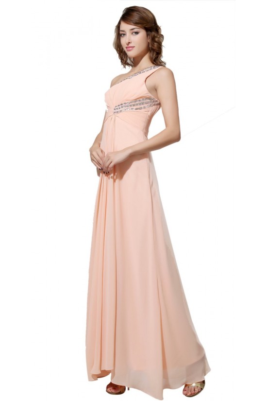 A-Line One-Shoulder Beaded Long Chiffon Prom Evening Formal Party Dresses ED010465 A-Line One-Shoulder Beaded Long Chiffon Prom Evening Formal Party Dresses ED010465
