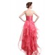 High Low Strapless Beaded Pink Prom Evening Formal Party Dresses ED010468
