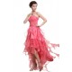 High Low Strapless Beaded Pink Prom Evening Formal Party Dresses ED010468