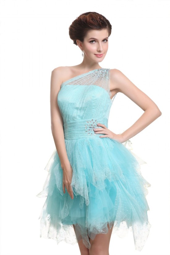 One-Shoulder Short Blue Prom Evening Formal Party Dresses ED010481 One-Shoulder Short Blue Prom Evening Formal Party Dresses ED010481
