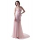 A-Line Sweetheart Beaded Long Pink Chiffon Prom Evening Formal Party Dresses ED010482