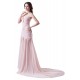 A-Line Sweetheart Beaded Long Pink Chiffon Prom Evening Formal Party Dresses ED010482