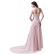 A-Line Sweetheart Beaded Long Pink Chiffon Prom Evening Formal Party Dresses ED010482