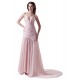 A-Line Sweetheart Beaded Long Pink Chiffon Prom Evening Formal Party Dresses ED010482