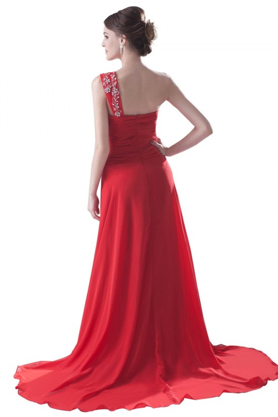 A-Line One-Shoulder Long Red Beaded Chiffon Prom Evening Formal Party Dresses ED010485 A-Line One-Shoulder Long Red Beaded Chiffon Prom Evening Formal Party Dresses ED010485