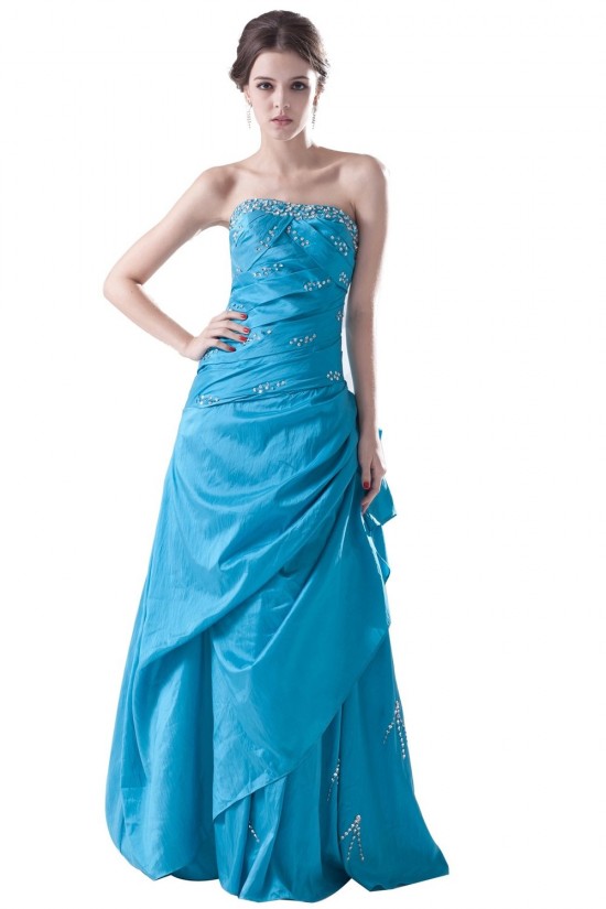 A-Line Strapless Beaded Long Blue Prom Evening Formal Party Dresses ED010492 A-Line Strapless Beaded Long Blue Prom Evening Formal Party Dresses ED010492