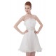 A-Line Strapless Pleated Short Beaded Chiffon Prom Evening Formal Party Dresses ED010493