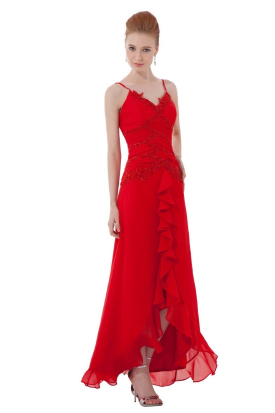 A-Line Spaghetti Strap Long Red Chiffon Prom Evening Formal Party Dresses ED010495 A-Line Spaghetti Strap Long Red Chiffon Prom Evening Formal Party Dresses ED010495