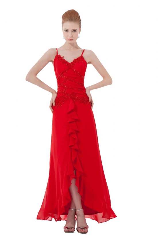 A-Line Spaghetti Strap Long Red Chiffon Prom Evening Formal Party Dresses ED010495 A-Line Spaghetti Strap Long Red Chiffon Prom Evening Formal Party Dresses ED010495