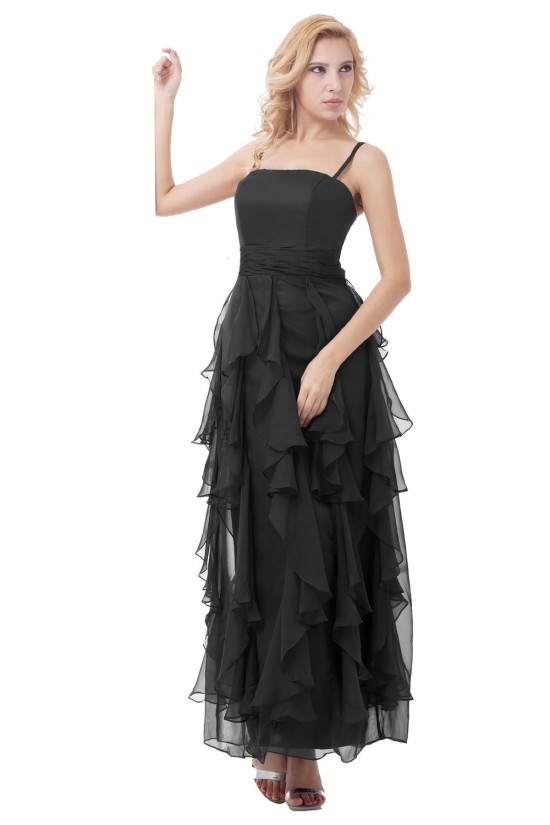 Spaghetti Strap Long Black Chiffon Prom Evening Formal Party Dresses ED010501 Spaghetti Strap Long Black Chiffon Prom Evening Formal Party Dresses ED010501