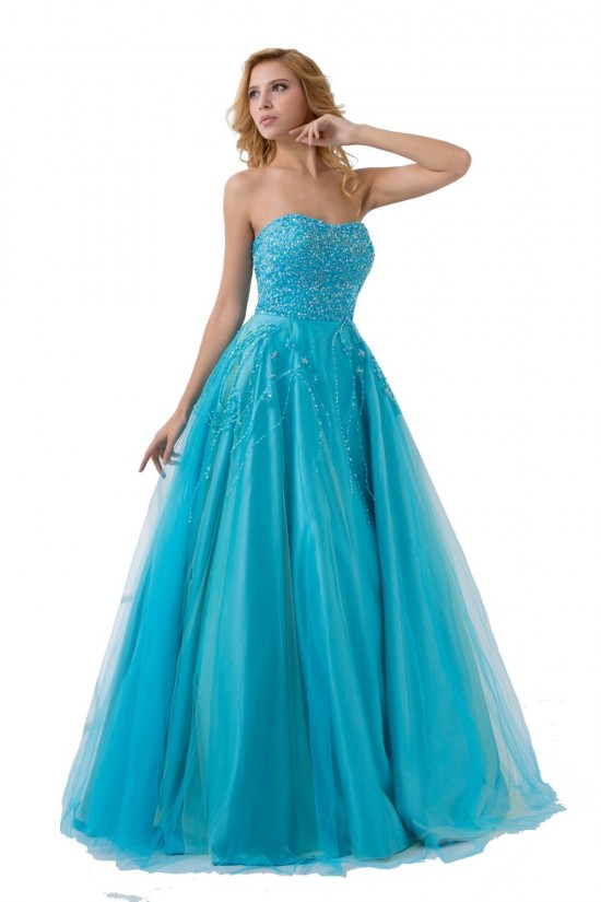 A-Line Strapless Beaded Long Blue Prom Evening Formal Party Dresses ED010504 A-Line Strapless Beaded Long Blue Prom Evening Formal Party Dresses ED010504