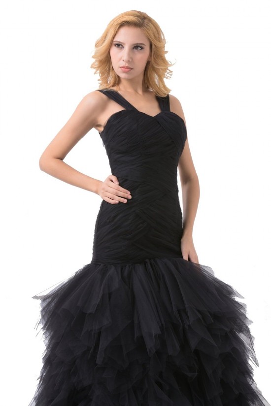 Trumpet/Mermaid Long Black Prom Evening Formal Party Dresses ED010510