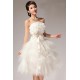 A-Line Strapless Short White Prom Evening Formal Party Dresses ED010521