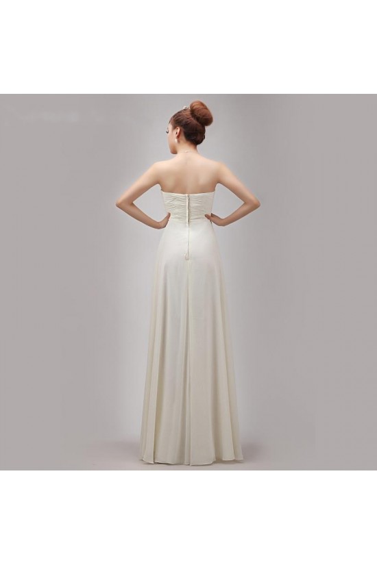 A-Line Strapless Long Chiffon Prom Evening Formal Party Dresses ED010523