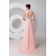 A-Line Beaded Long Pink Chiffon and Lace Prom Evening Formal Party Dresses ED010540