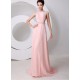 A-Line Beaded Long Pink Chiffon and Lace Prom Evening Formal Party Dresses ED010540