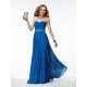 A-Line Sweetheart Beaded Long Blue Chiffon Prom Evening Formal Party Dresses ED010545