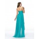 Empire High Low Strapless Beaded Long Blue Chiffon Prom Evening Formal Party Dresses/Maternity Evening Dresses ED010555