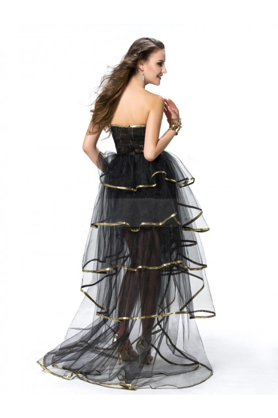 High Low Black Gold Prom Evening Formal Party Dresses ED010556
