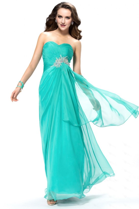 Sheath/Column Sweetheart Beaded Blue Long Chiffon Prom Evening Formal Party Dresses ED010557 Sheath/Column Sweetheart Beaded Blue Long Chiffon Prom Evening Formal Party Dresses ED010557