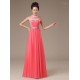 A-Line High Neck Beaded Long Chiffon Prom Evening Formal Party Dresses ED010559
