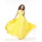 A-Line One-Shoulder Beaded Long Yellow Prom Evening Formal Party Dresses ED010563