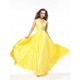 A-Line One-Shoulder Beaded Long Yellow Prom Evening Formal Party Dresses ED010563
