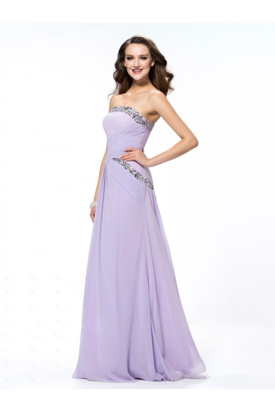 A-Line Strapless Beaded Long Chiffon Prom Evening Formal Party Dresses ED010569 A-Line Strapless Beaded Long Chiffon Prom Evening Formal Party Dresses ED010569