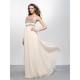 A-Line Strapless Beaded Long Chiffon Prom Evening Formal Party Dresses ED010573