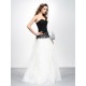 A-Line Sweetheart Black White Prom Evening Formal Party Dresses ED010582