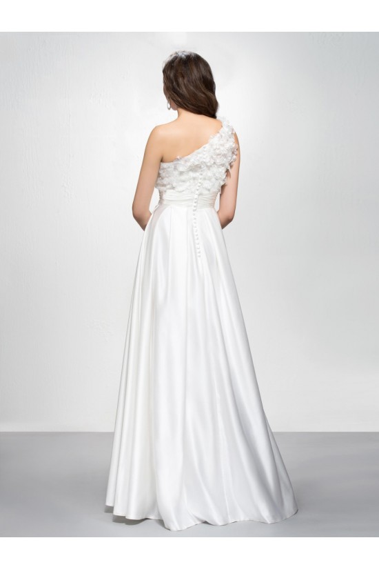 A-Line One-Shoulder Long White Prom Evening Formal Party Dresses ED010583 A-Line One-Shoulder Long White Prom Evening Formal Party Dresses ED010583