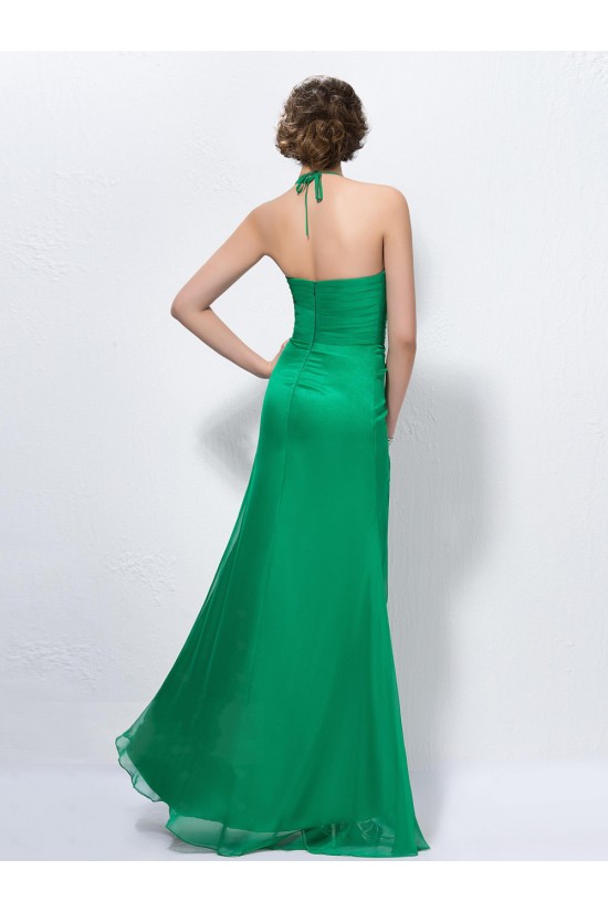 Halter Long Green Chiffon Beaded Prom Evening Formal Party Dresses ED010587 Halter Long Green Chiffon Beaded Prom Evening Formal Party Dresses ED010587