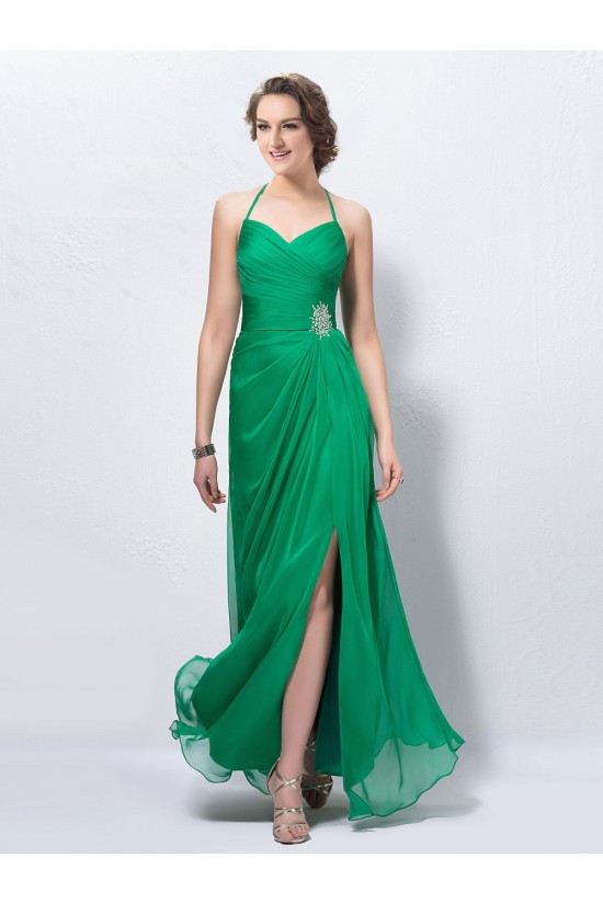 Halter Long Green Chiffon Beaded Prom Evening Formal Party Dresses ED010587 Halter Long Green Chiffon Beaded Prom Evening Formal Party Dresses ED010587