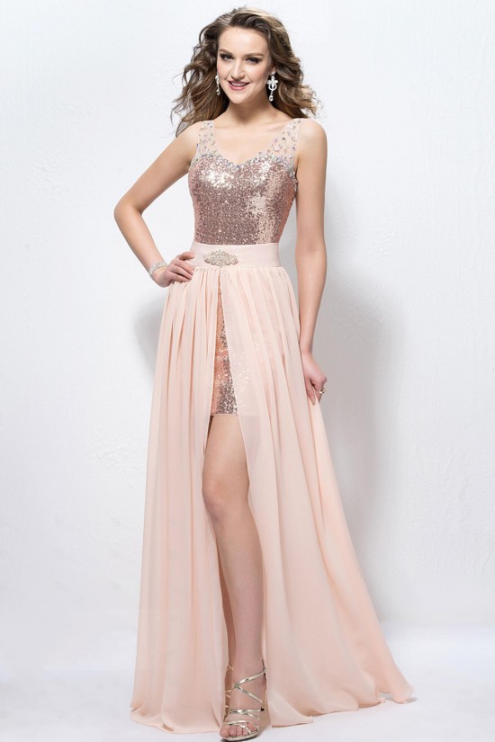 Modest Beaded Sequins Prom Evening Formal Party Dresses ED010589