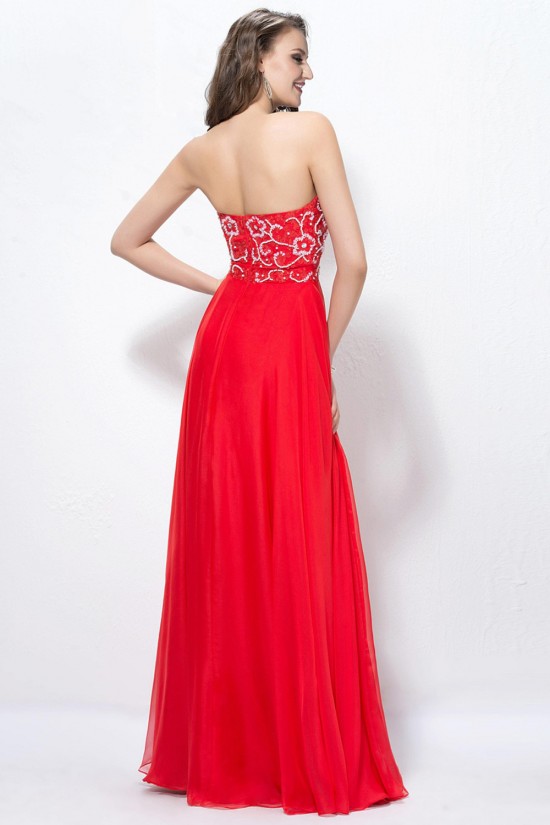 A-Line Sweetheart Beaded Long Red Chiffon Prom Evening Formal Party Dresses ED010593 A-Line Sweetheart Beaded Long Red Chiffon Prom Evening Formal Party Dresses ED010593