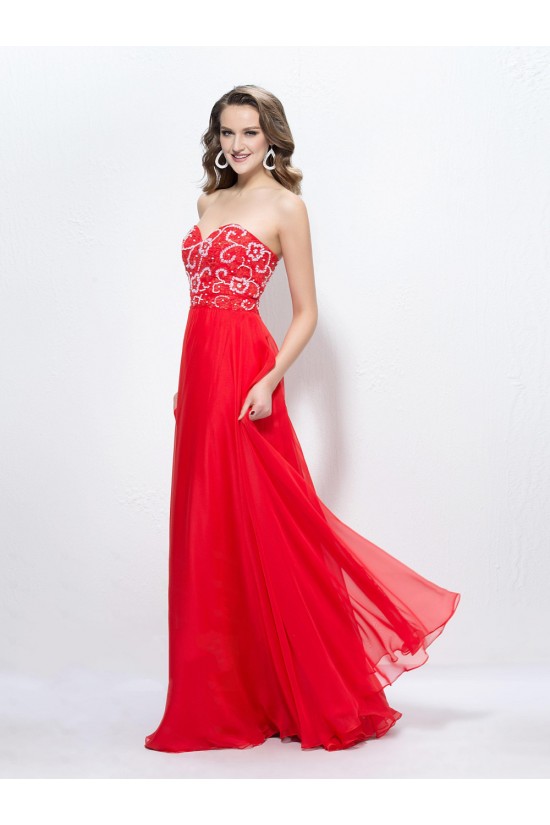 A-Line Sweetheart Beaded Long Red Chiffon Prom Evening Formal Party Dresses ED010593 A-Line Sweetheart Beaded Long Red Chiffon Prom Evening Formal Party Dresses ED010593