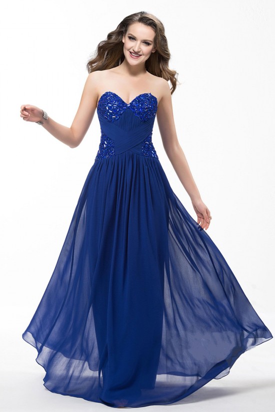 A-Line Sweetheart Beaded Long Blue Chiffon Prom Evening Formal Party Dresses ED010596 A-Line Sweetheart Beaded Long Blue Chiffon Prom Evening Formal Party Dresses ED010596