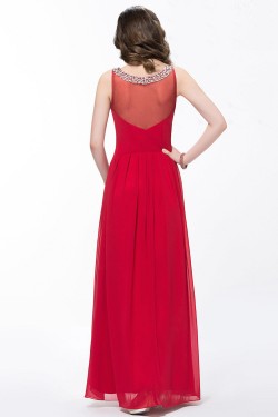 A-Line V-Neck Beaded Long Chiffon Prom Evening Formal Party Dresses ED010602