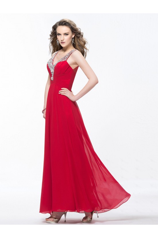 A-Line V-Neck Beaded Long Chiffon Prom Evening Formal Party Dresses ED010602 A-Line V-Neck Beaded Long Chiffon Prom Evening Formal Party Dresses ED010602
