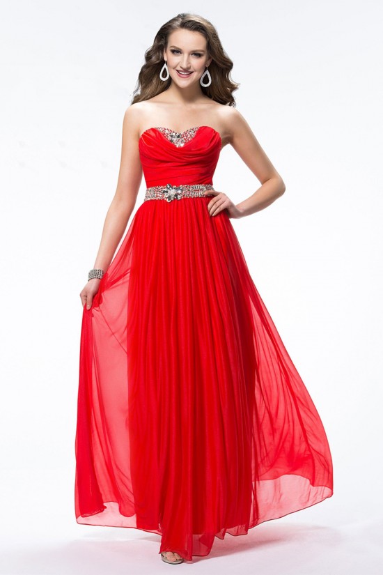 A-Line Sweetheart Beaded Long Red Chiffon Prom Evening Formal Party Dresses ED010606 A-Line Sweetheart Beaded Long Red Chiffon Prom Evening Formal Party Dresses ED010606